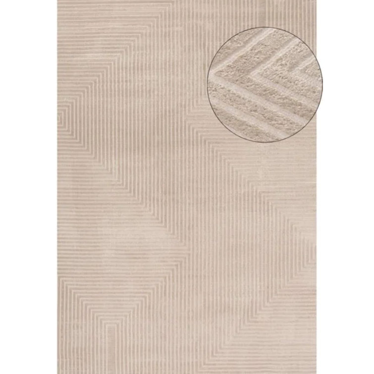 Carmel Modern Geometric Beige Area Rug