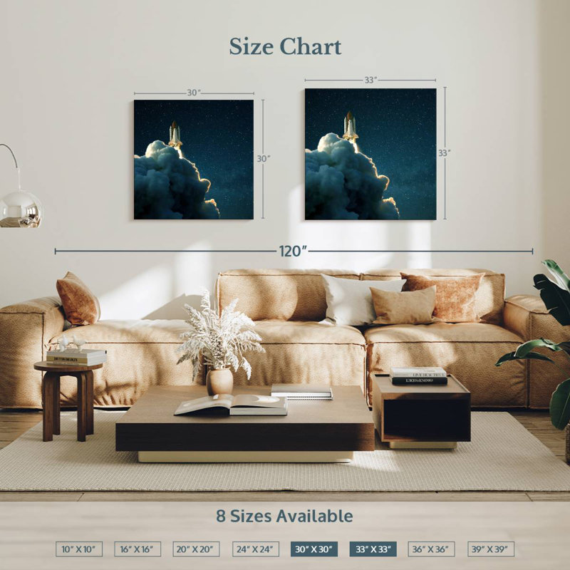Oberle Starry Space Shuttle Launch, 33" H x 33" W