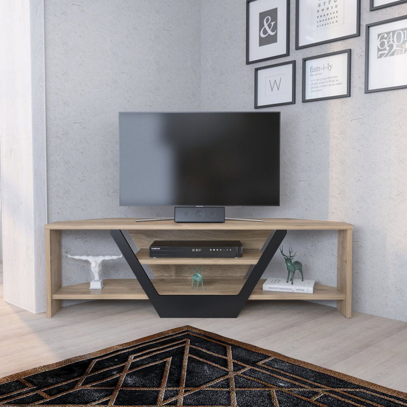 Mikula 35" Corner TV, Walnut/Black