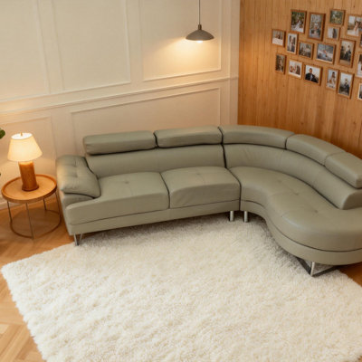 Modern 2-piece Sectional Sofa With Adjustable Headrests – Left-facing Sofa & Right-facing Chaise, Contemporary L-shaped Living Room Set