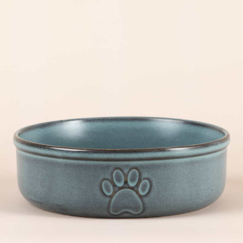 Mason Cash: bol pour animal de compagnie patte réactive - 7 po, 32 oz - glacis bleu, nourriture pour chien-eau, grès céramique, va au micro-ondes et au lave-vaisselle, repas-hydratation