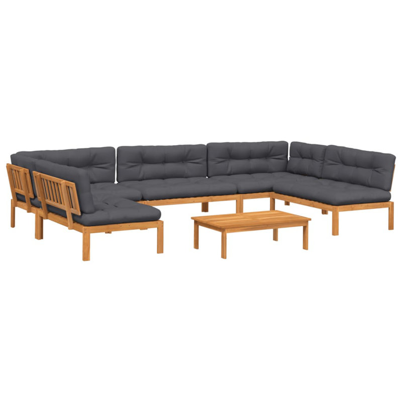 Ensemble de canapé de patio avec coussins 6 pièces Vidaxl
