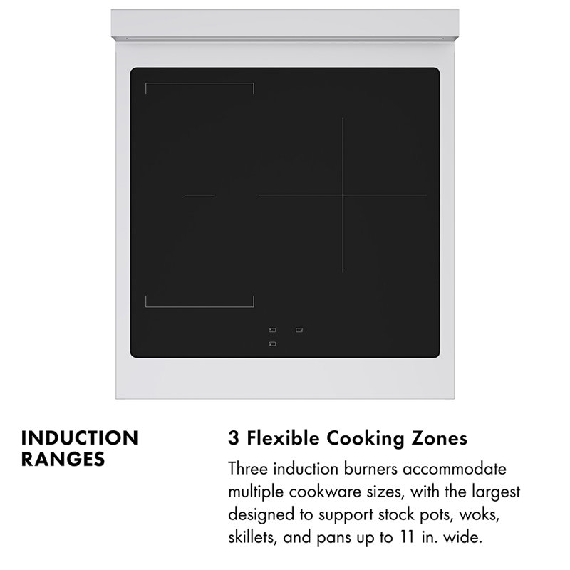 ZLINE Autograph 24 in. Stainless Steel Paramount Induction Range with White Door & Black Accents, Black Stainless Steel