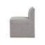 Chaise à roulettes Della Modern capitonnée, couleur gris cendré, avec poignée en nickel