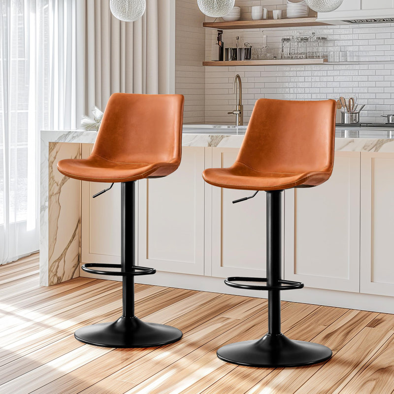 Tabouret de bar moderne avec siège en microfibre - hauteur réglable