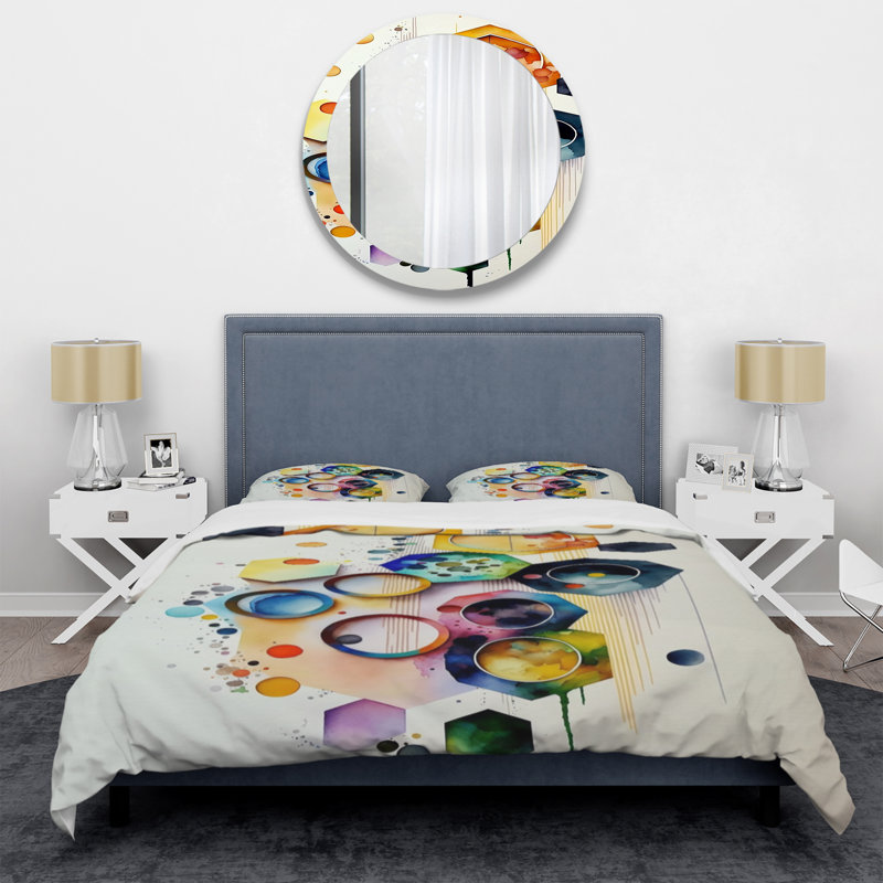 Ensemble de housse de couette hexagonale et circulaire Abstract II BeddingMicrofiber / Polyester