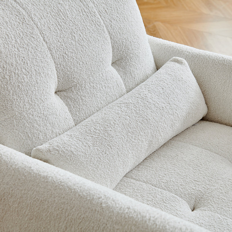 Fauteuil d'appoint moderne capitonné, Beige