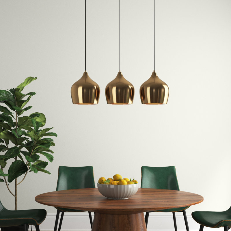 Lewellyn 3 - Light Black Kitchen Island Pendant, Copper