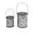 Set of 2 Nesting Metal Galvanized Snowflake Luminaries