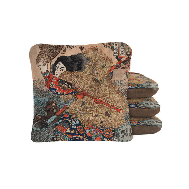 Japanese Warrior By Utagawa Kuniyoshi Synergy Pro Cornhole Bags