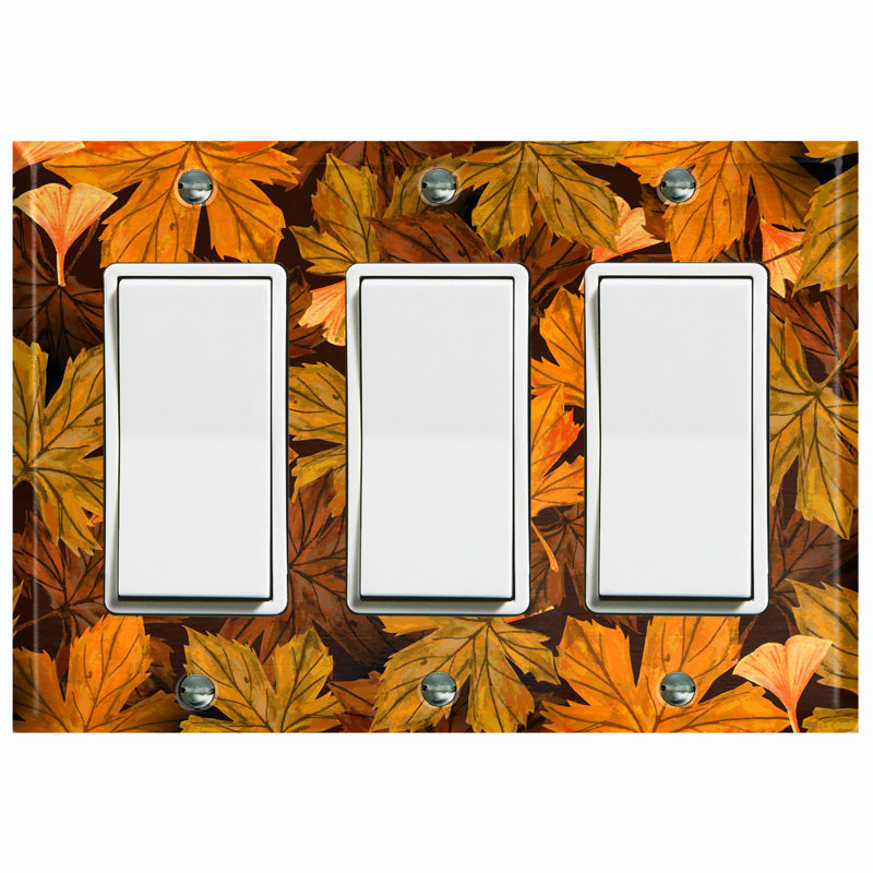 Flower Autumn Paint Print 3 - Gang Toggle Light Switch Standard Wall Plate