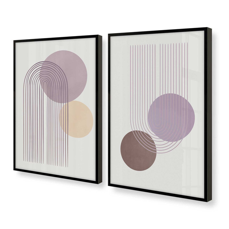 Pastel Pathways Set of 2 Prints, Satin Black, 48" x 32", Framed Print