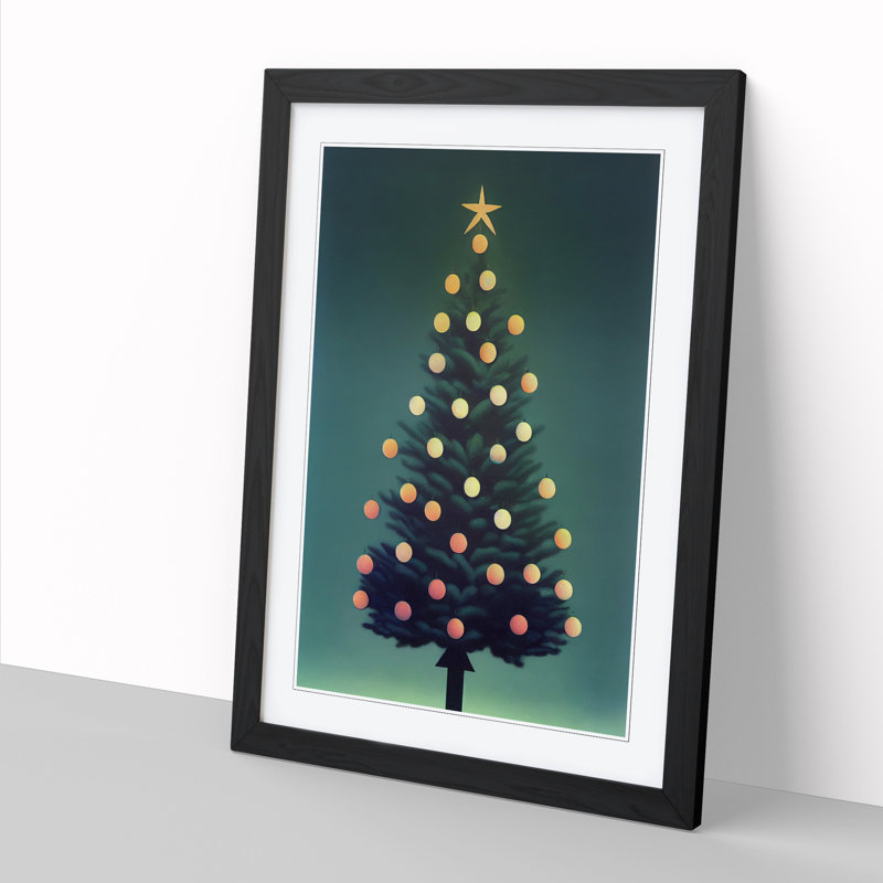 Christmas Tree - Single Picture Frame Print, Black Framed, 64cm H x 46cm W