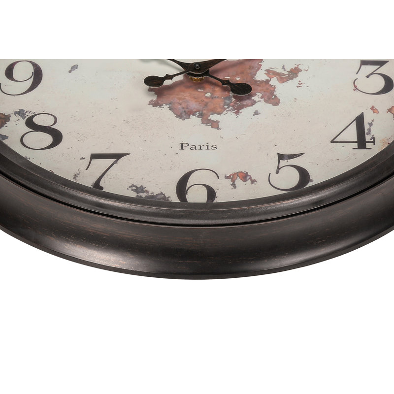 Clocks, 20" Round, Wall Clock, Brown, Transitional