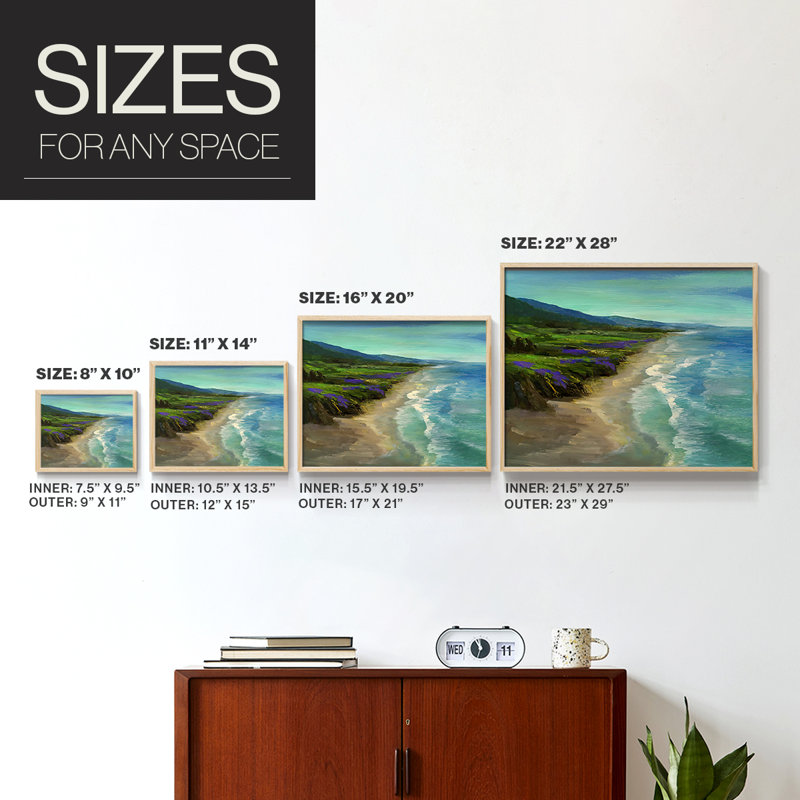 Montara Beach -Framed Print - Restickable, Naturel, H 11 po x l 14 po