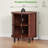 Fluted Round End Table with Storage-392201631