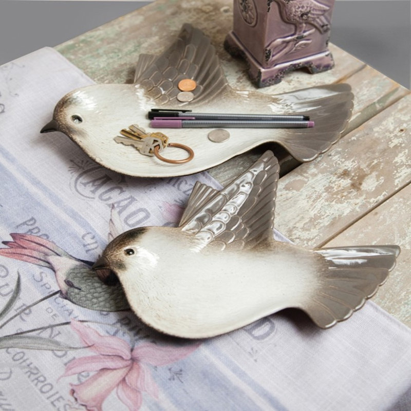 Ceramic Bird Dish Assorted Set of 2