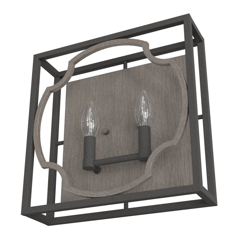 2 - Light Dimmable Flush Mounted Sconce, Dark Gray