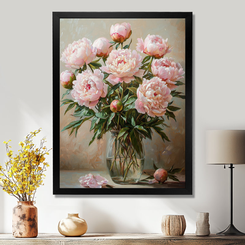 «Glassford», impression sur toile à motif floral, H 44 po x l 34 po, Black, Reproduction encadrée d'une seule photo
