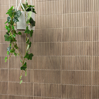 Ackland Serata Harmona Savanna 4.5 in. x 9 in. Matte Porcelain Fluted Wood Look Wall Tile