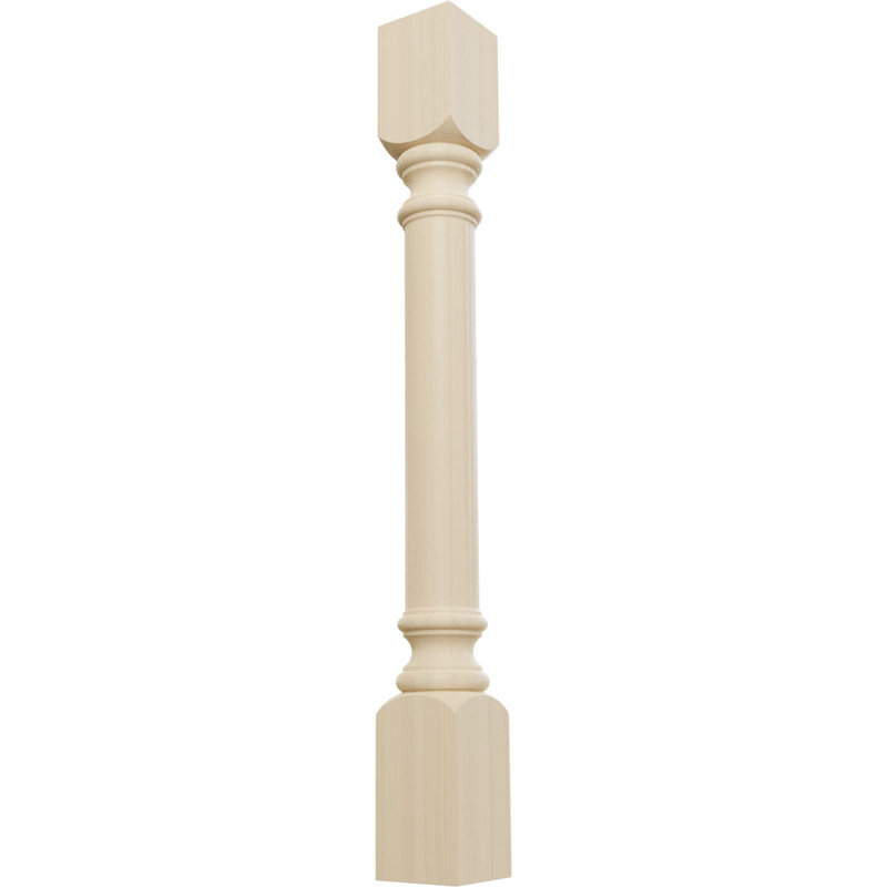 Unfinished Rubberwood Traditional Cabinet Column, 35.5" Height