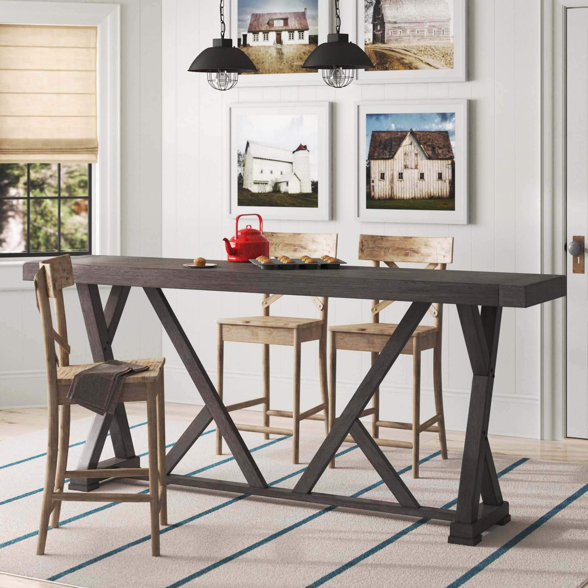 Laurel Foundry Modern Farmhouse Aceves Counter Height 84" Dining Table