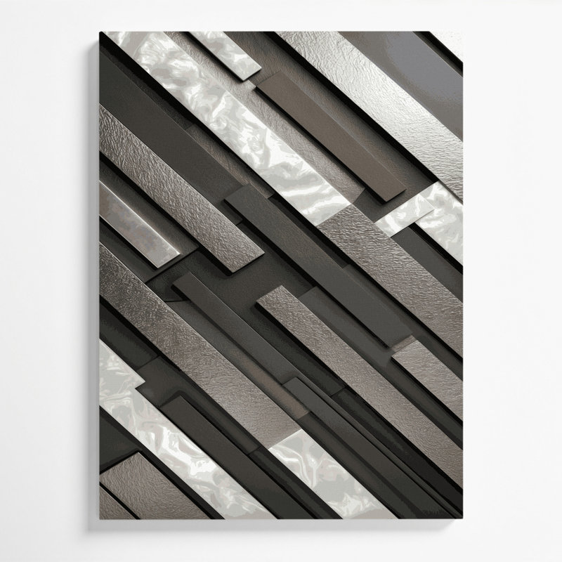 «Abstract Shapes 5», art mural sur toile brune, H 36 po x l 24 po