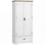 69" Tall Farmhouse Freestanding Kitchen Pantry Storage Cabinet  with 2 Doors, Drawer and Adjustable Shelves