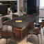 Nut-brown Rectangular Sintered Stone tabletop Dining Table-1688557044