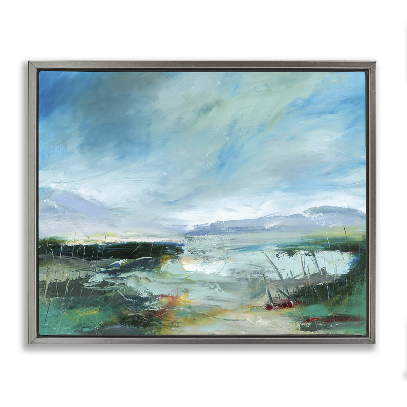 Cadre flottant Days by The Loch, design par Lesley Birch, Cadre flottant gris lustré, H 17 po x l 21 po