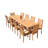 Cincere 10 - Person Teak Wood Patio Dining Set with Rectangular Table-68427684