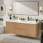 59.3 Inch Double Sink Bathroom Vanity with SMC Resin Top and Painted MDF Cabinet, Wall-Mounted Modern Storage Vanity with Soft Close Doors and Divided Drawers-136891380-136891383
