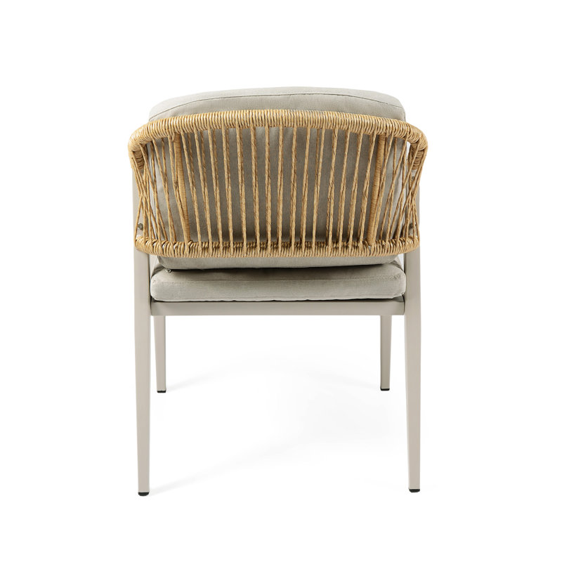 Chaise d'extérieur (2) - Chaises de patio - Coussins à eau - Structure en fer avec assise ergonomique à assise teintée grise 2Pcs