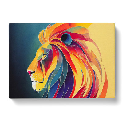 Lion Watercolour Vol.6 Abstract - Wrapped Canvas