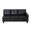 Ensemble de canapé confortable 3 pièces en similicuir noir-2085087133