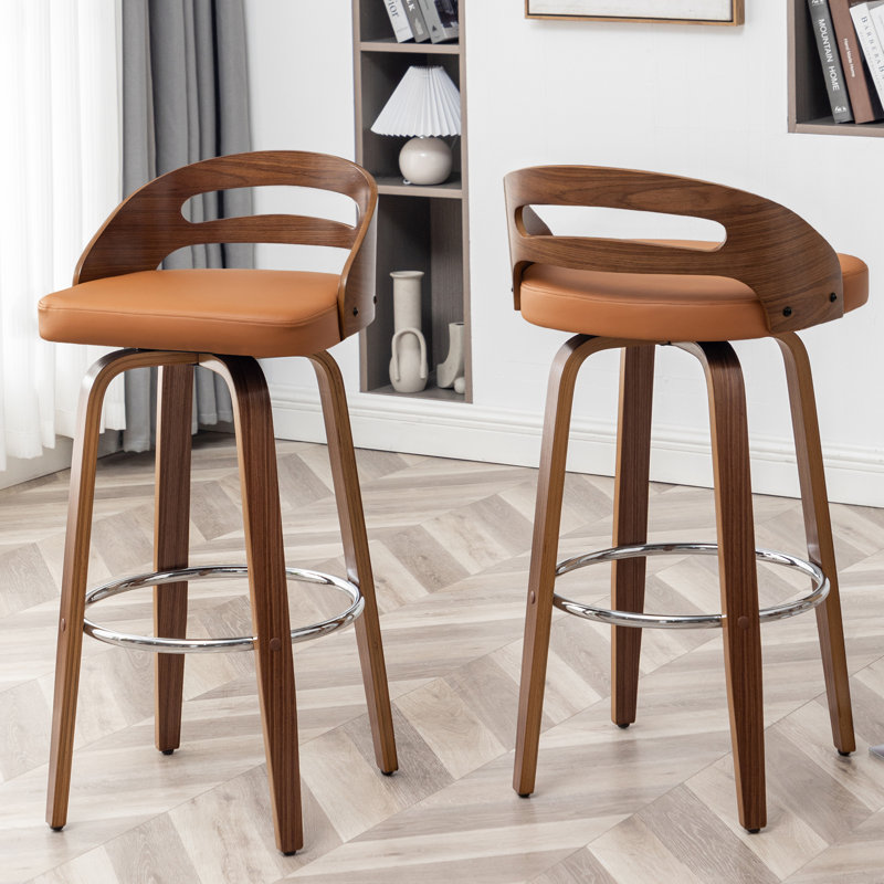 Mahtab Swivel Bar Stool, Bar Stool (76cm Seat Height), Orange