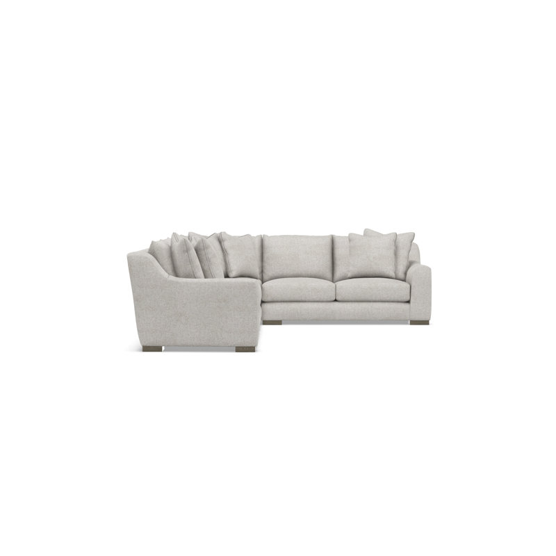 Gabi 5-Piece Fabric Sectional, Light Gray Polyester, 35" H x  140" W x 110" D, Right Hand Facing