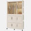 Portable Wardrobe Closet Storage Organizer for Clothes, 9 Magnetic Doors, 9 Cubes & 1 Hanging Rod, Wardrobe Storage Cabinet