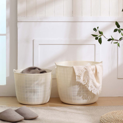 2 Pack Laundry Storage Plastic Basket