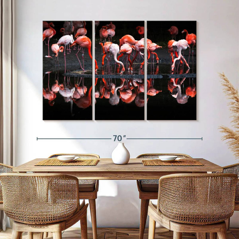 Flamingo Reflections, 42" H x 65" W