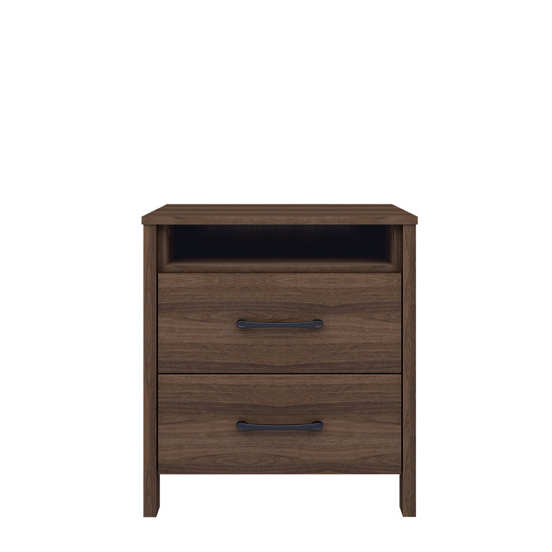 Chivonne 2 Drawer Bedside Table, Royal Walnut