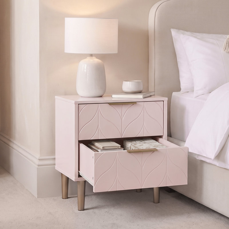 Adams Bedside Table, Pale Pink, Individual