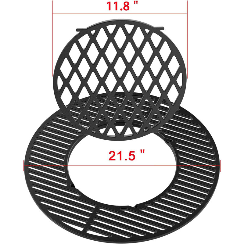 Système de remplacement de grille de barbecue en fonte pour barbecue de charbon de bois de 22 pouces Weber