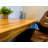 Solid Wood Teak with UV Finish and Live Edge, 60"x30"x1.5" Bracket/Corbel