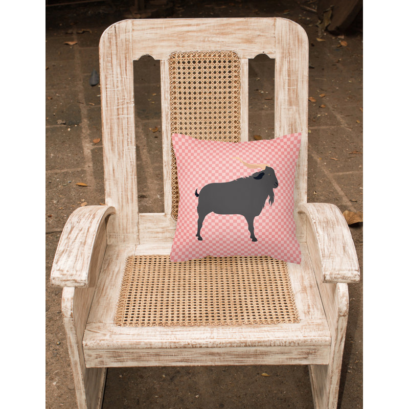 Coussin décoratif extérieur chèvre, Rose, 18 po x 18 po