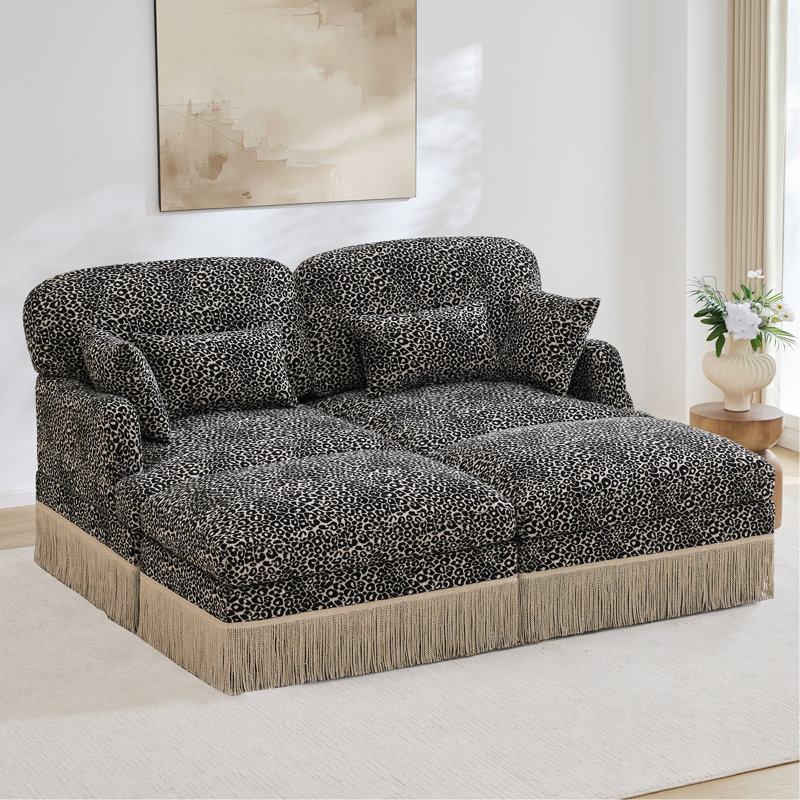 Canapé Comfy Chenille Leopard, Leopard Print Chenille