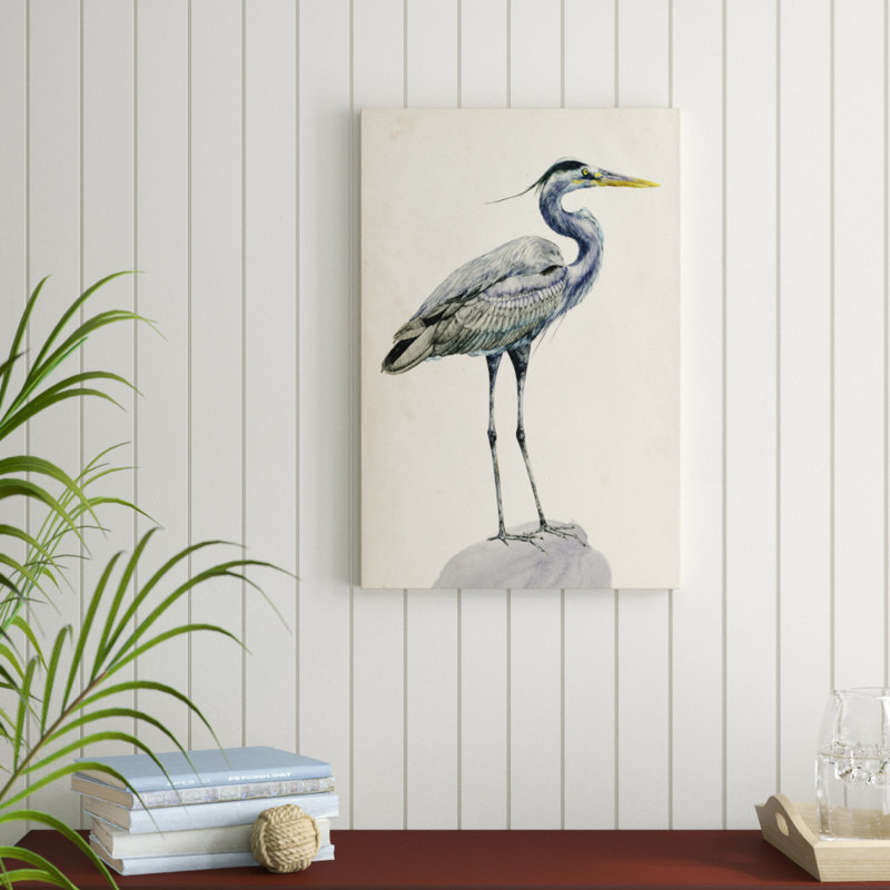 «Blue Heron Rendering I» par Melissa Wang, reproduction d'art sur toile, H 30 po x l 20 po, Toile tendue