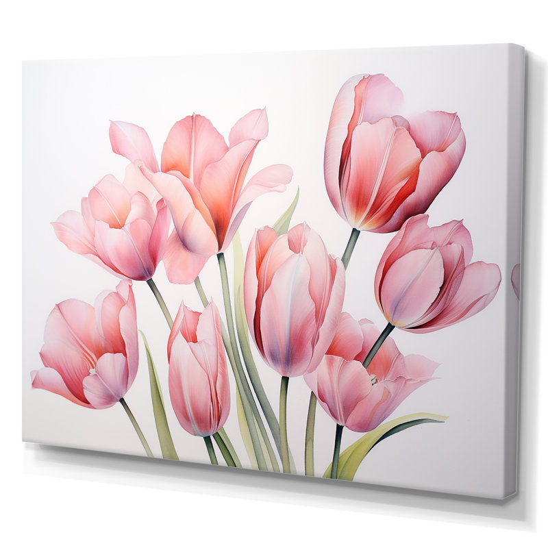 Tulips Minimalism Dream - Tulips Canvas Prints, 12" H x 20" W x 1" D, Wrapped Canvas