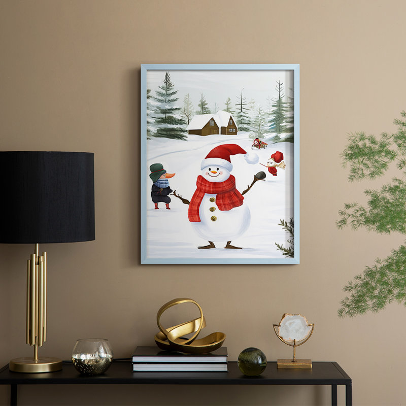«Christmas Holiday Art CCXLV III», reproduction d'art encadrée - bois massif, H 11 po x l 9 po, Bleu