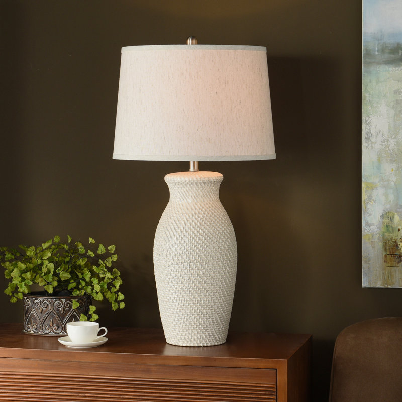 Lampe de table en céramique - Crème Novac - Abat-jour crème